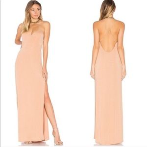 NBD Nude / Peach Maxi Low-Back Maxi Dress
